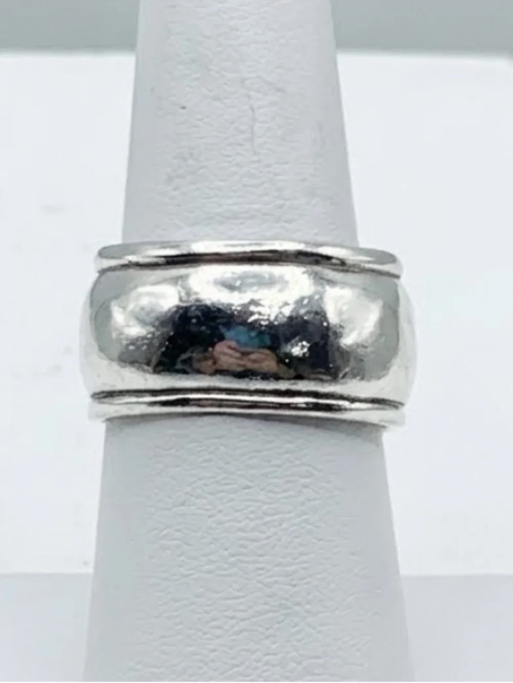 Artisan 96% Silver Wide Dome Ring Size 7 XRF Verified 6.11g